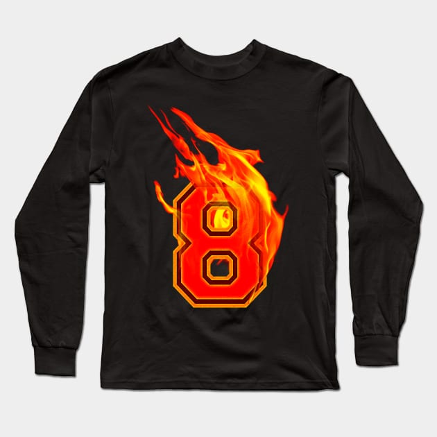 Burning Hot Sports Letter 8 Long Sleeve T-Shirt by Adatude